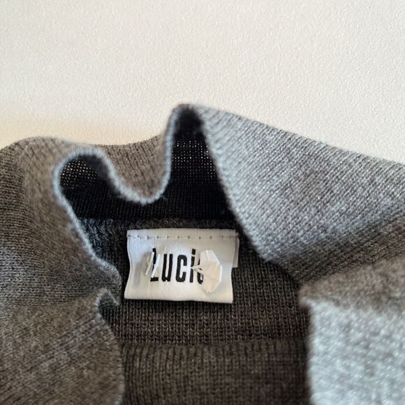 Lucia Sweater Size EU 42 Womens Gray Wool Blend Mock Neck Long Sleeve Fine Rib - Picture 2 of 11